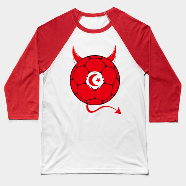 Tunisia Football Halloween Baseball T-Shirt by footballomatic